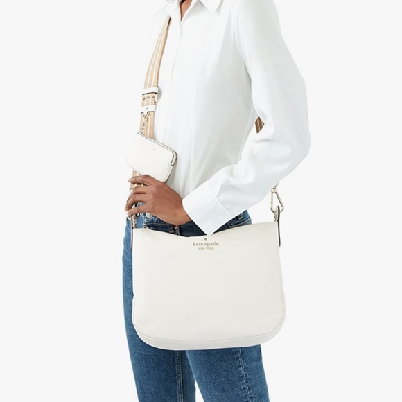 New Kate Spade Rosie Large Crossbody Pebbled Leather Parchment - Picture 6 of 16